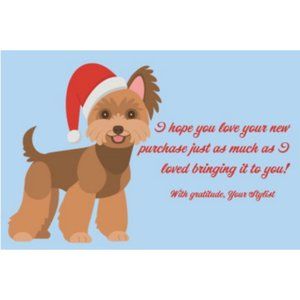 20 4x6 Festive puppies Thank you cards